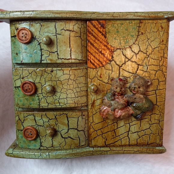 Other - Kitschy Mini Wardrobe Style Teddy Bear Jewelry Box